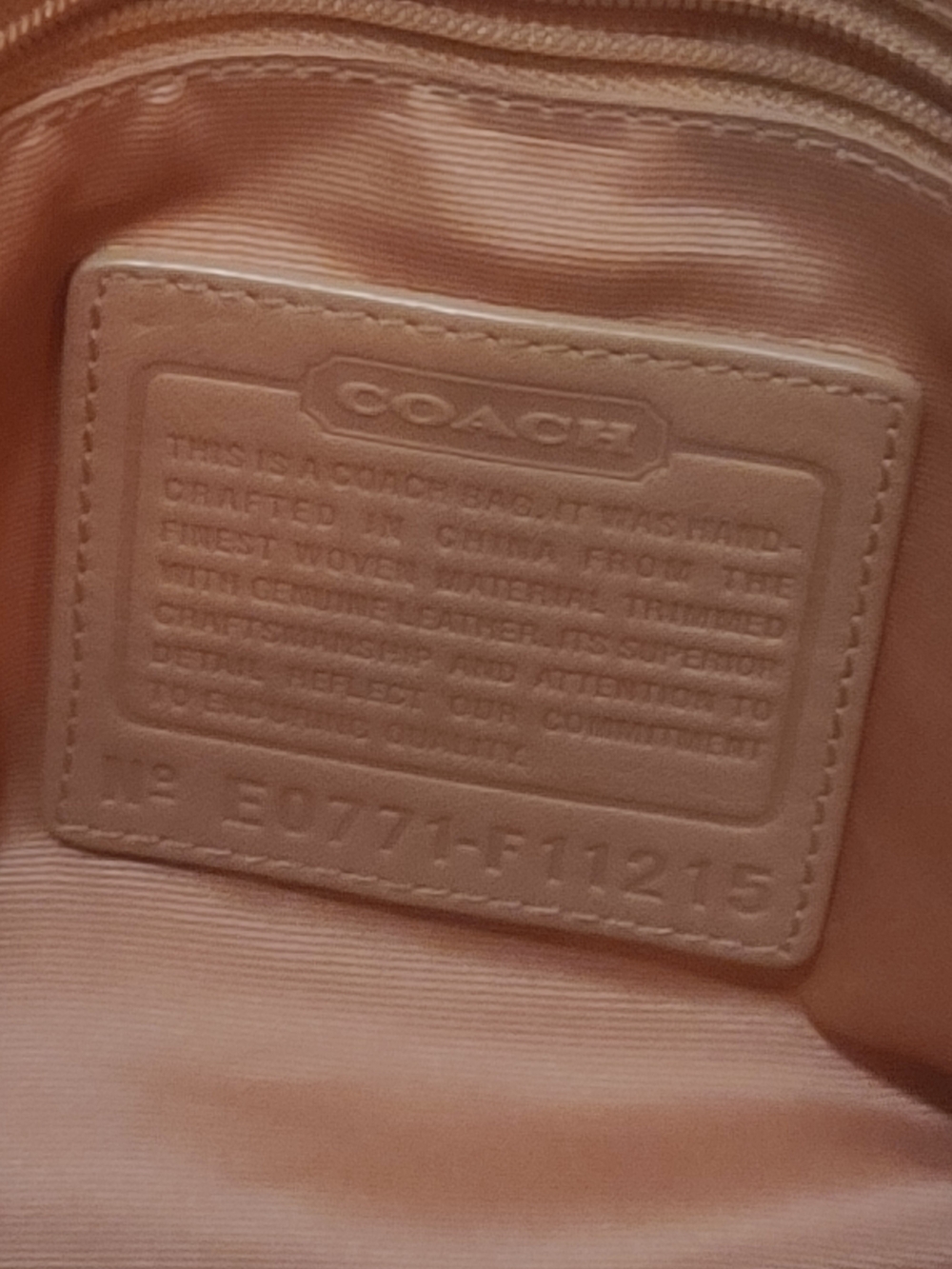Coach Orange-Brown Tweed Satchel with Leather Trim - Picture 12 of 16
